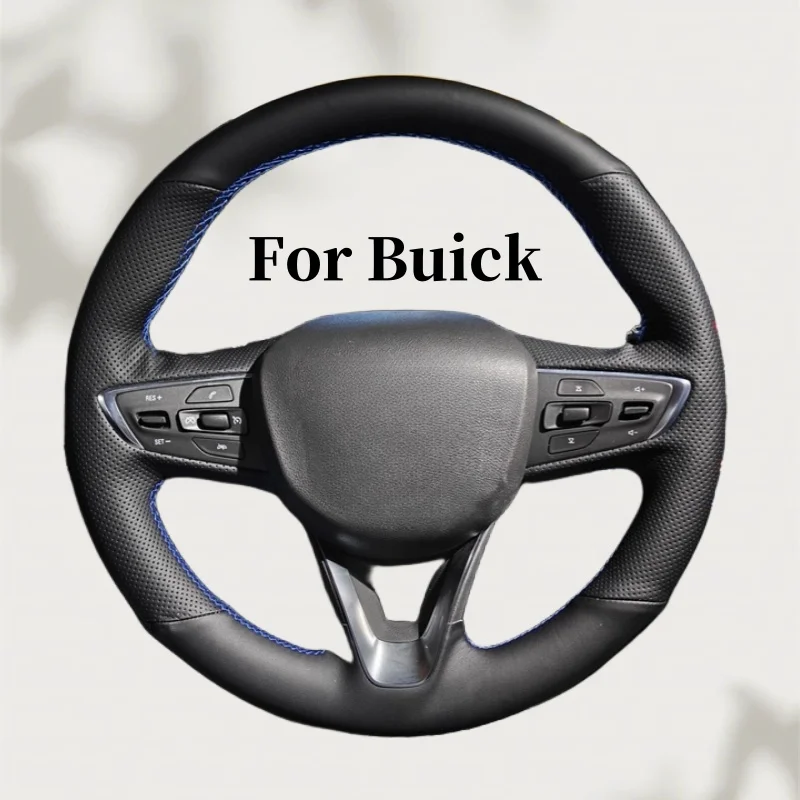 

Custom Hand-stitched Black Anti-slip Comfy Breathable Microfiber Leather Steering Wheel Cover For Buick GL6 2021 VELITE 6