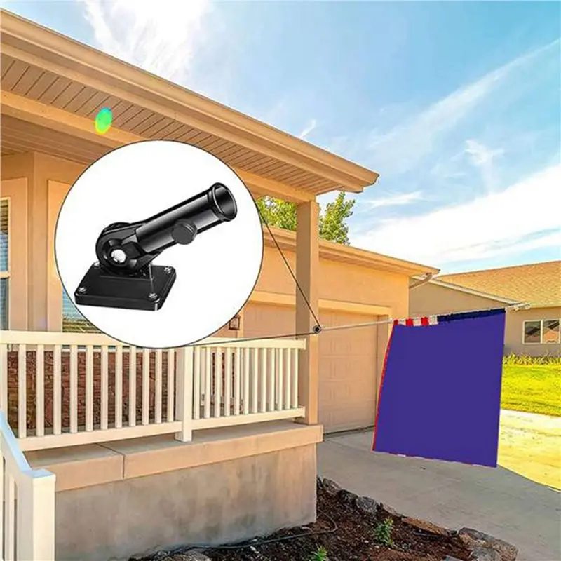 4 Pcs Flag Pole Holder For Outside House, Adjustable Flag Pole Mount, Metal Flag Holder For Outside, Multi-Position