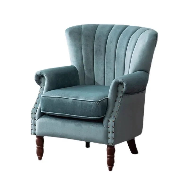 American Cafe Dining Chair Fabric Sofa European Bedroom Clubhouse Tiger Chair Country Living Room Vintage Single Hotel
