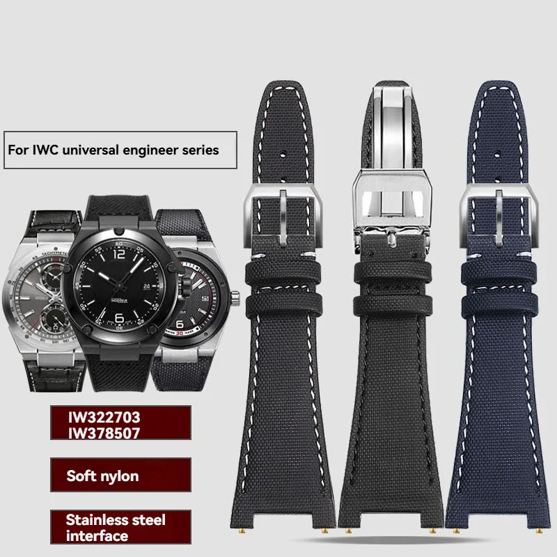 for-iwc-engineer-series-nylon-notched-watch-band-strap-steen-end-link-iw322703-iw378507-iw378401-323601-men's-watchband-28mm