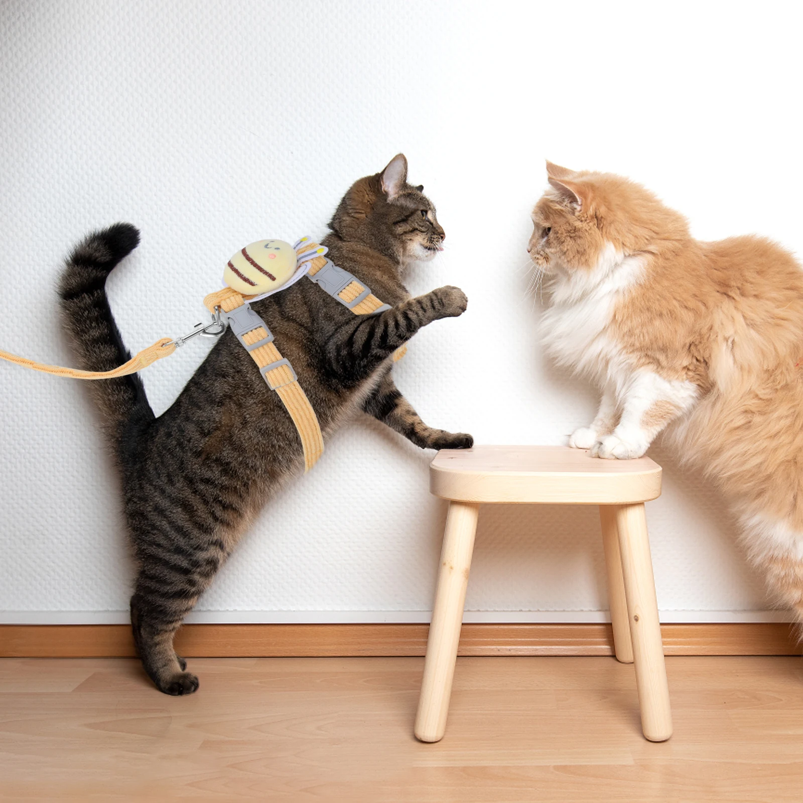 

1 Set Adjustable Cat Vest With Leash, Wear-Resistant Pet Cat Walking Harness For Small Cats, Portable Dog Harness For Outdoor