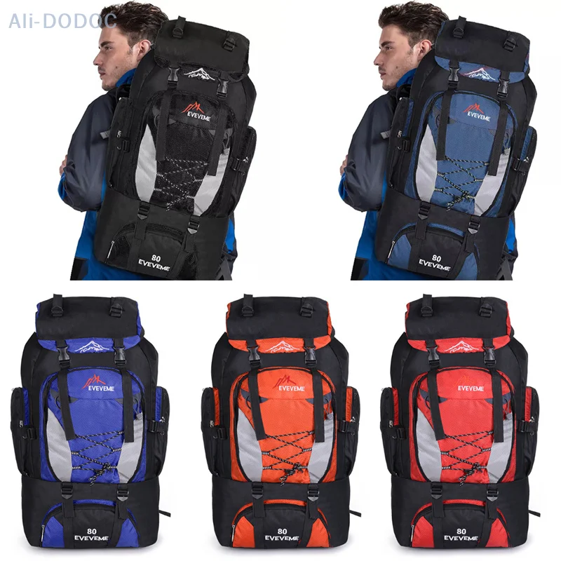 Zaino da viaggio da 80 litri Borsa da campeggio per uomo Borsa da trekking grande Zaino turistico Borsa da alpinismo per arrampicata sportiva all'aria aperta impermeabile