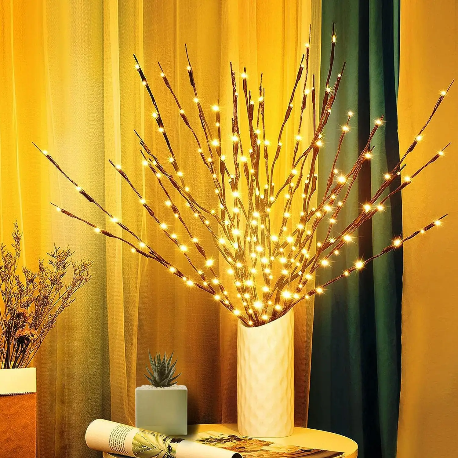 70CM 20 LED Twig Lighted Branch Vase Filler Tree Branch Light Christmas Wedding Christmas New Year Decorative Lights Night Lamp