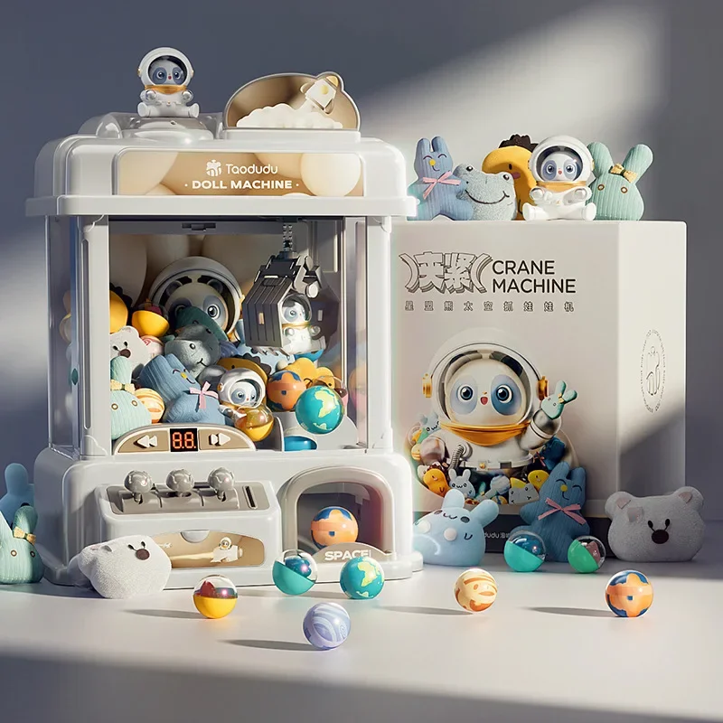 Mini Claw Crane Machine Toys Children Automatic Coin Operated Play Game Doll Machines with Music Kids Christmas Birthday Gifts
