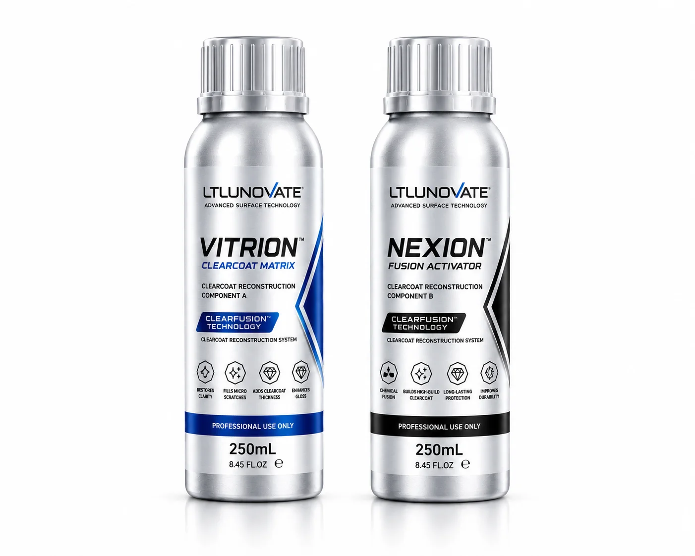 LTLUNOVATE ClearFusion 2‑Component No‑Wipe Car Paint Restorer, High‑Build Clear Coat for Swirls Scratches Faded Paint