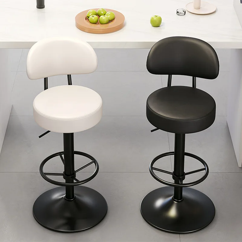 Bar chair, light luxury lift stool, bar high stool, backrest checkout page chair, household swivel chair round stool
