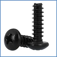 50 100 200 pcs M1.4 M1.7 M2 M2.5 M3  M3.5 M4 PWA  Mini Black Steel Phillips PWA Cross Round Head Self Tapping Screws with Washer