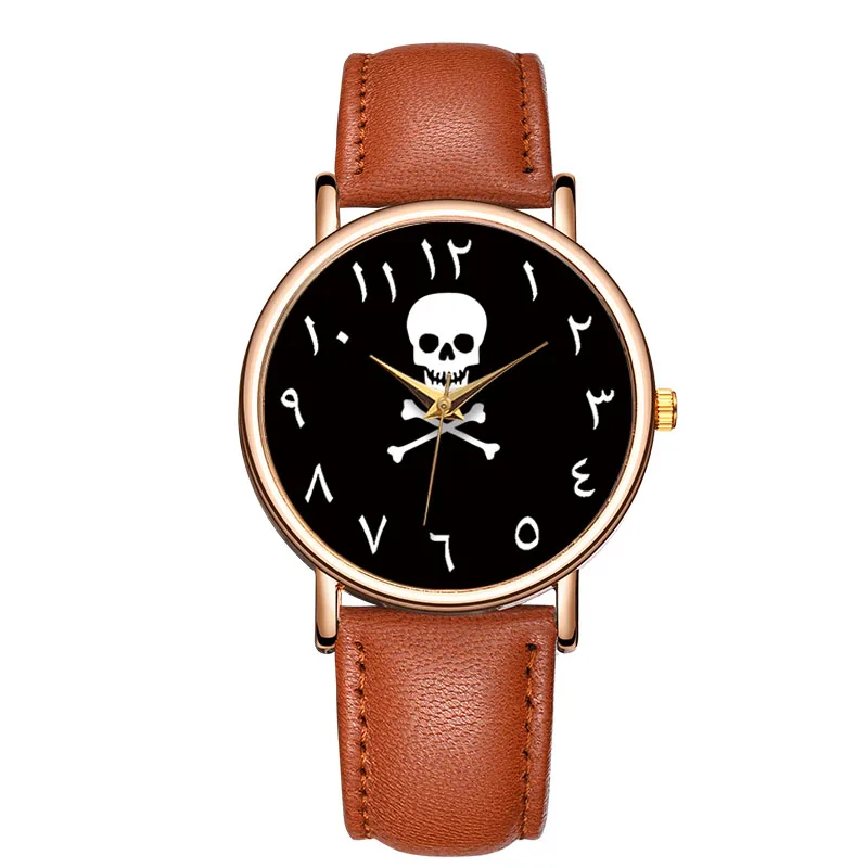 Minimalism Women\'s Watch Skull Watch Waterproof Genuine Leather Spoof Casual Quartz Wristwatches Montre Femme