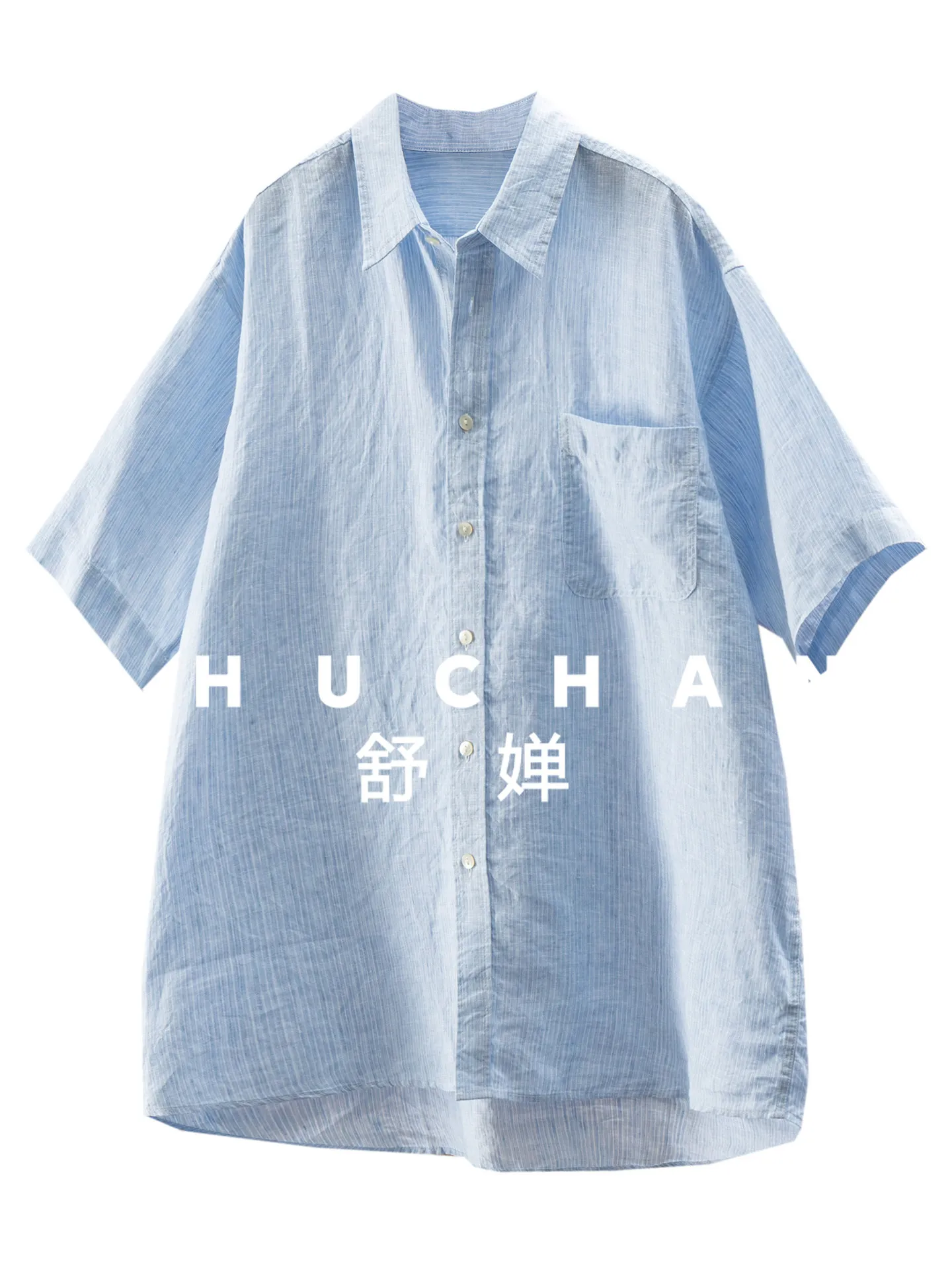 Men's and Women's Same Loose Pinstriped Linen Shirt Women's 85M1 Blusas Mujer De Moda 2024 Verano