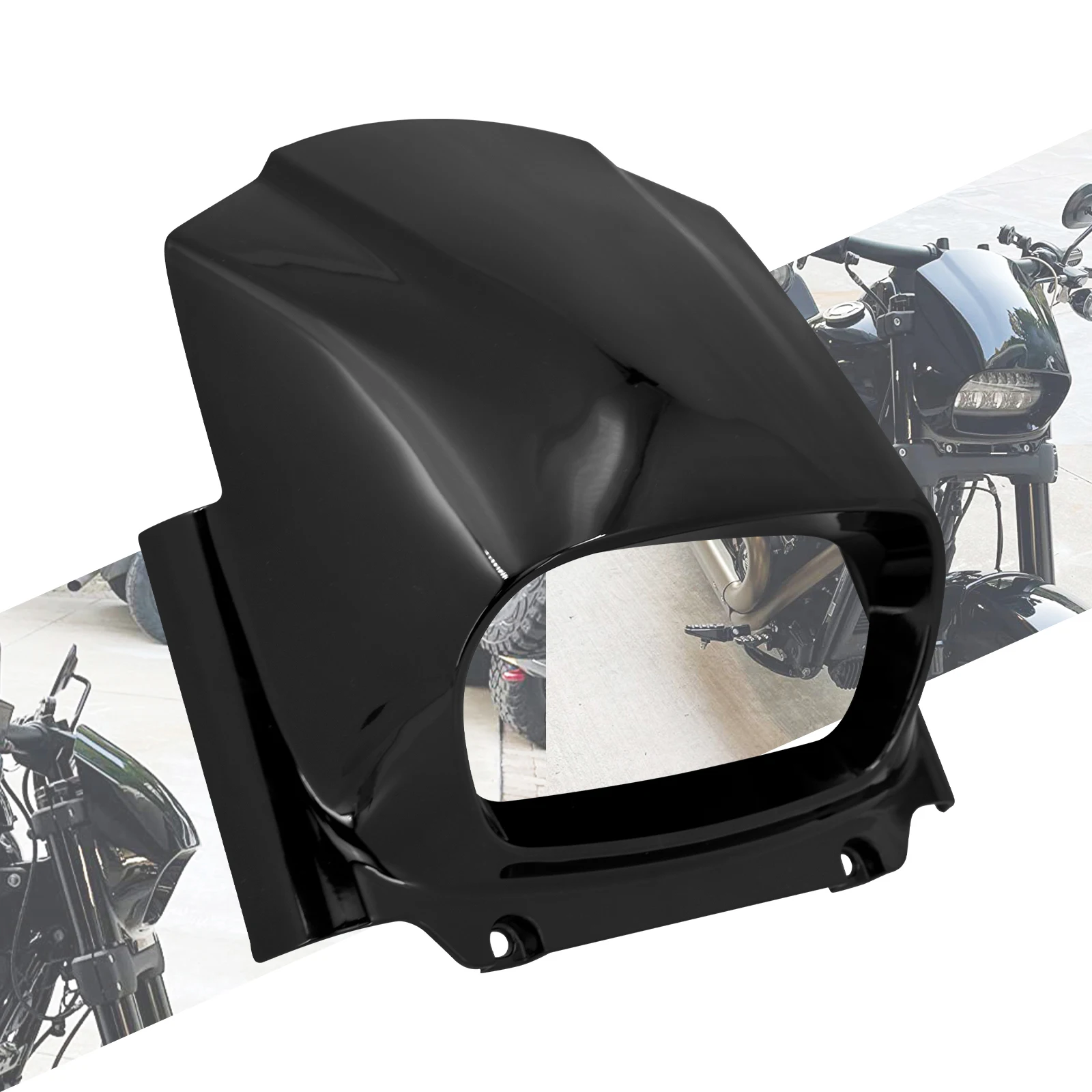 Cubierta de faro delantero negra compatible con Harley Fat Bob FXFB 107 FXFBS 114 2018-2023