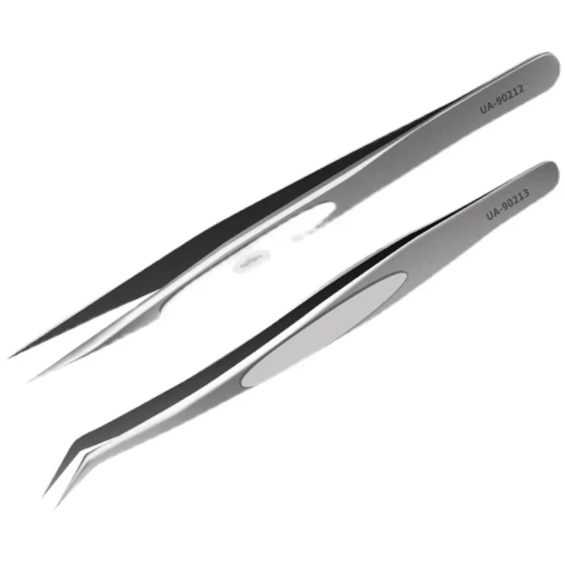 U-star UA-90212 Micron Grade Stainless Steel Tweezers 2pcs (Straight/Bend) Plastic Model Kit Tools Craft Tool