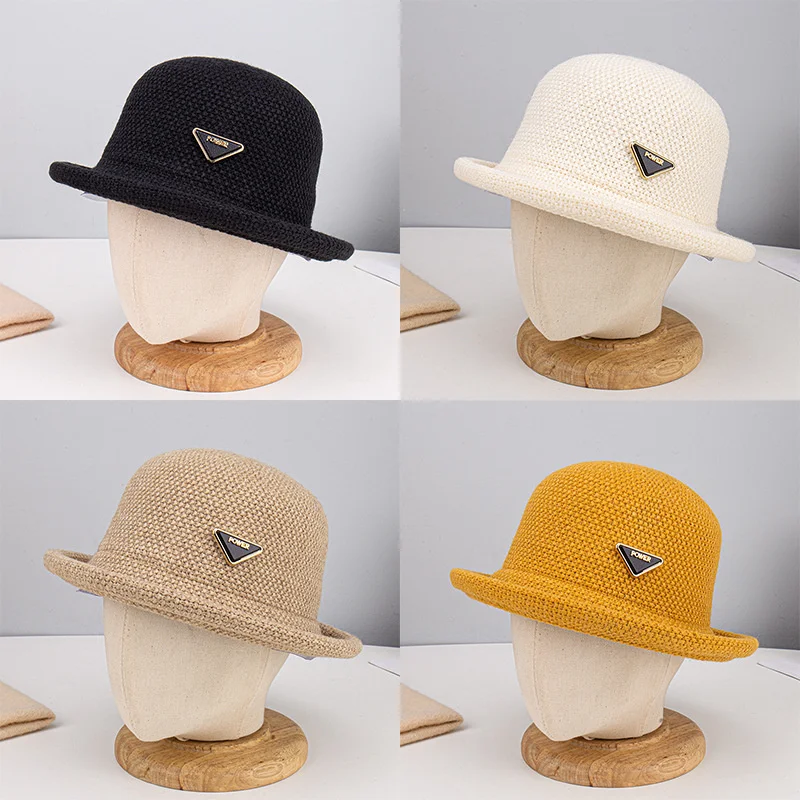 

New Bucket Hats Women Winter Warm Chmere Caps Female Cotton Outdoor Warm Sun Hat Soft Fisherman Cap Girl Panama Flat Hat