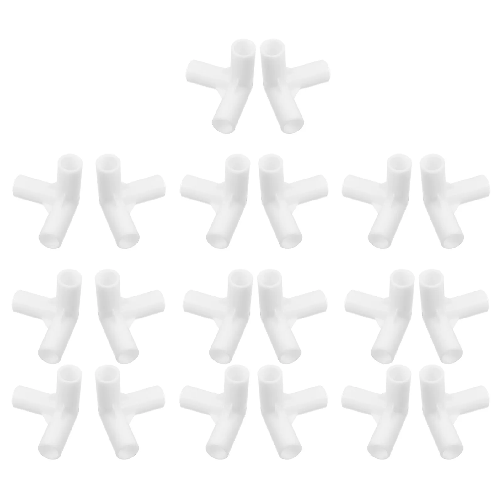 20Pcs Plastic Wardrobe Closet Rod Connector 3 Way Joint 1.2cm Diameter Tube Couplers for Garment Rack Organizer Repair Parts