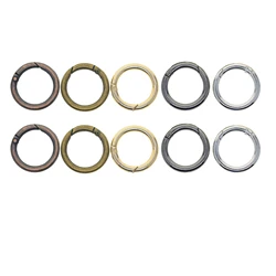 10 pcs 1.4nch large mixed colors Spring O Rings Alloy Round circle Snap Buckle carabiner Hook Clip DIY Keyring Keychains