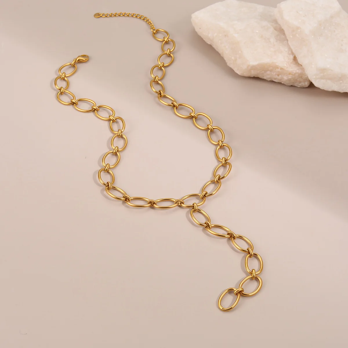 سلسلة على شكل حرف Y قلادات من الفولاذ المقاوم للصدأ للنساء مجوهرات بسيطة من الفولاذ المقاوم للصدأ جديدة في عام 2026 #3