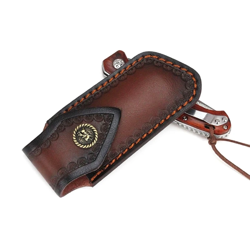 Fashion Leather Knife Covers Folding Knife Pouches Leather Sheath Tool Small Folding Knife Sheath for Pocket Knife