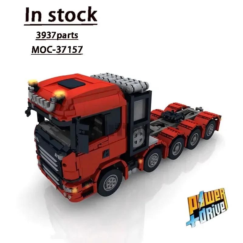 MOC-37157CustomRC10x4 6 SLT Truck/Red Truck AssemblyStitching Building BlockModel3937parts KidsBirthday Building Blocks Toy Gift