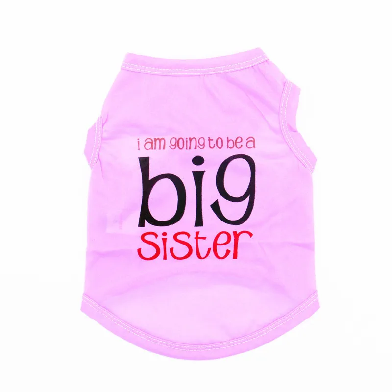 Big Sister Dog Clothes Pet Products Letter Print Puppy Clothing Small Dog Cat Vest Shirt Pet Dogs Costume view 3