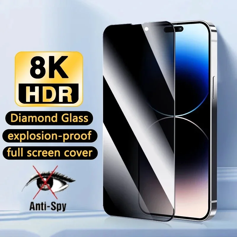 Full Cover Privacy Screen Protectors for iPhone 13 12 Pro Max Mini 11 14 15 PRO XS MAX 7 8 Plus X XR SE Anti-spy Tempered Glass