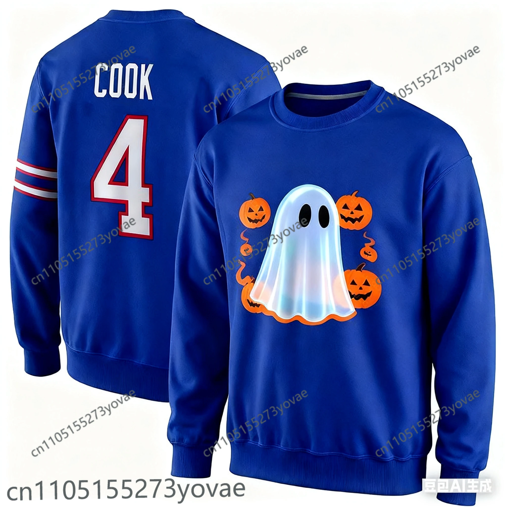 3D هالوين عيد الميلاد الكبار البلوز الجاموس كرة القدم الأمريكية جيرسي الرجبي جيرسي الرياضية التدريب جيرسي فواتير 73 رقم #2