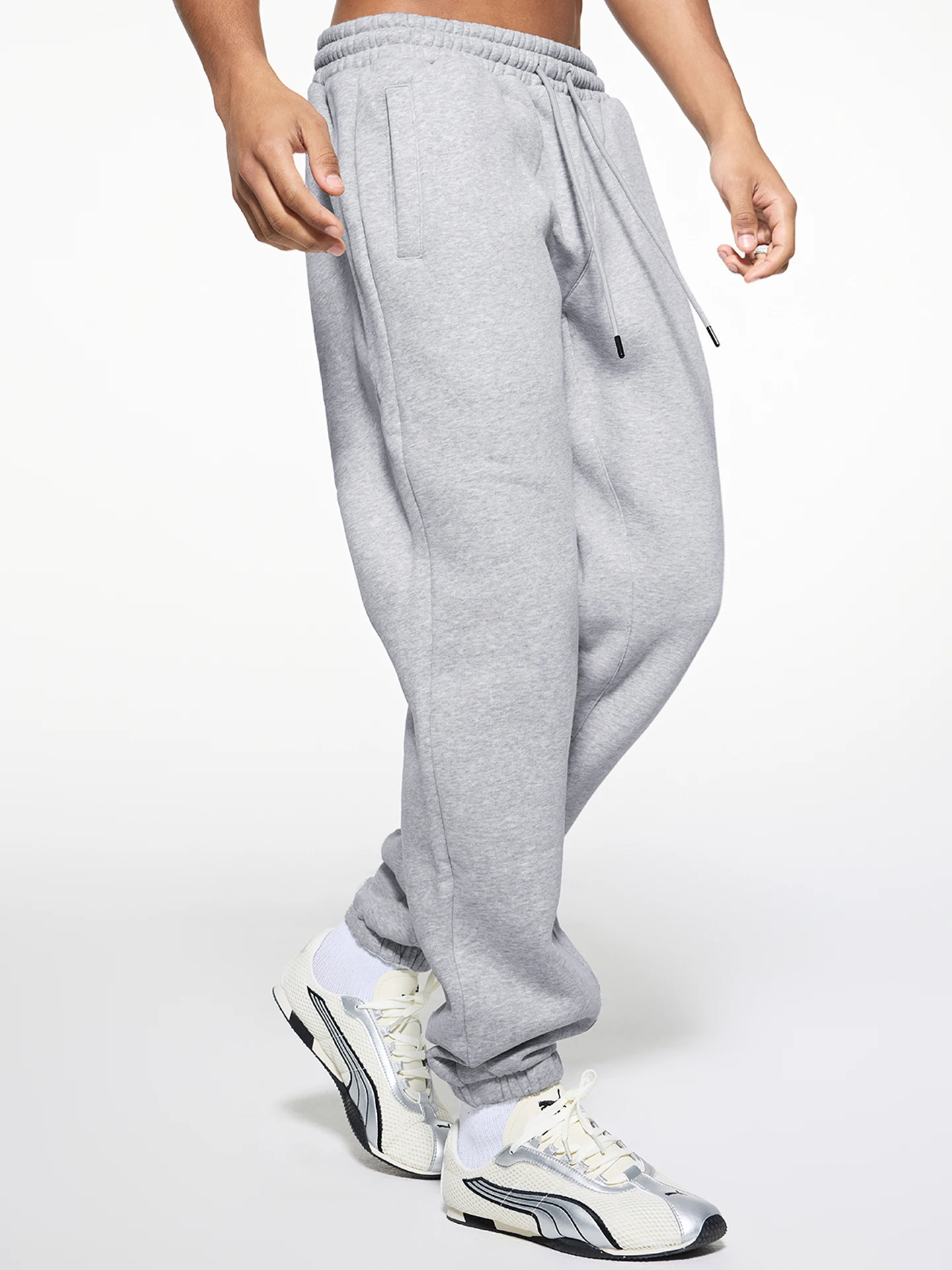 

Casual Fitn Sports Pants Men's Sle 2025 New Trendy Heavyweight Retro American Comfortable Loose Fit Knitted Cotton Blend