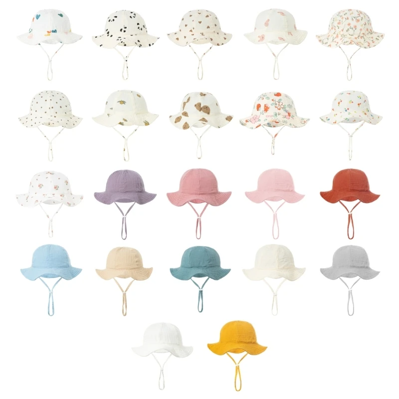 Infant Sun Hat Lovely Print Baby Bucket Hat Sunproof Soft Brimmed Hat Floppy Caps Spring Fisherman Hat for Toddlers Girl