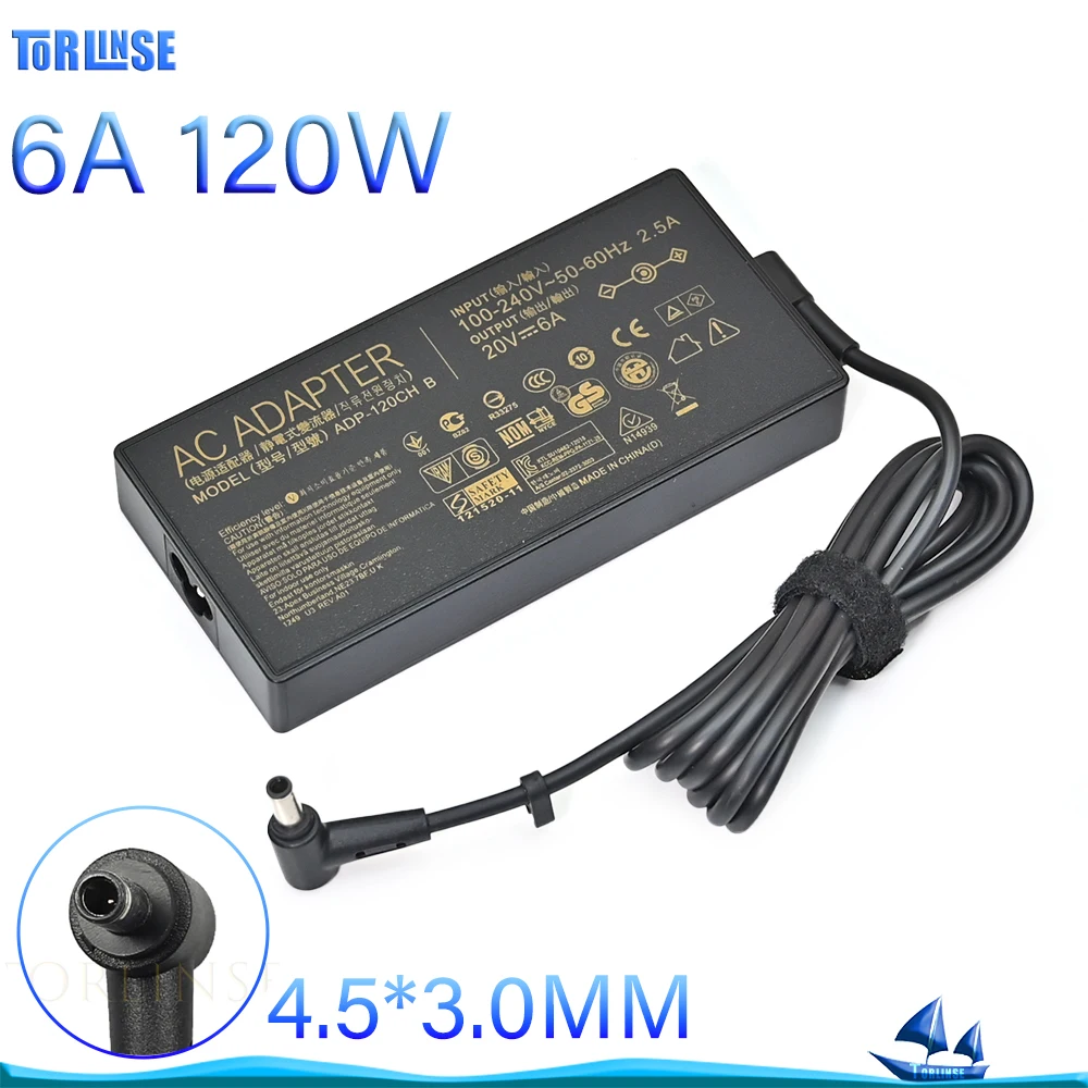 20V 6A 120W Laptop Charger for ASUS Zenbook Flip 15 OLED UX564EI UX564 UX564EH UX564PH UX534 UX534F UX534FT A17-120P2A