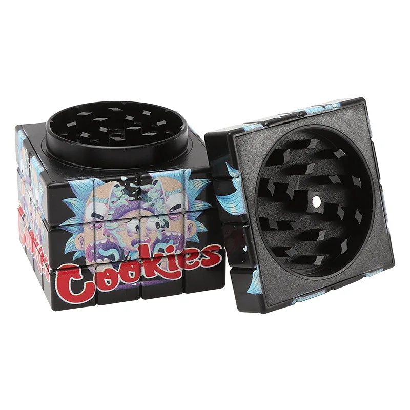 Smoke grinder creative puzzle  cube diameter 58mm zinc alloy four-layer grinder grind