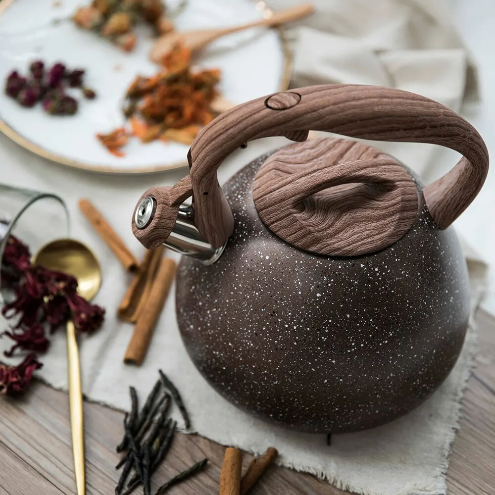 1PCS 3L Stainless Steel Whistling Tea Kettle Pot With Heat-Proof Handle For Gas Induction Cookers