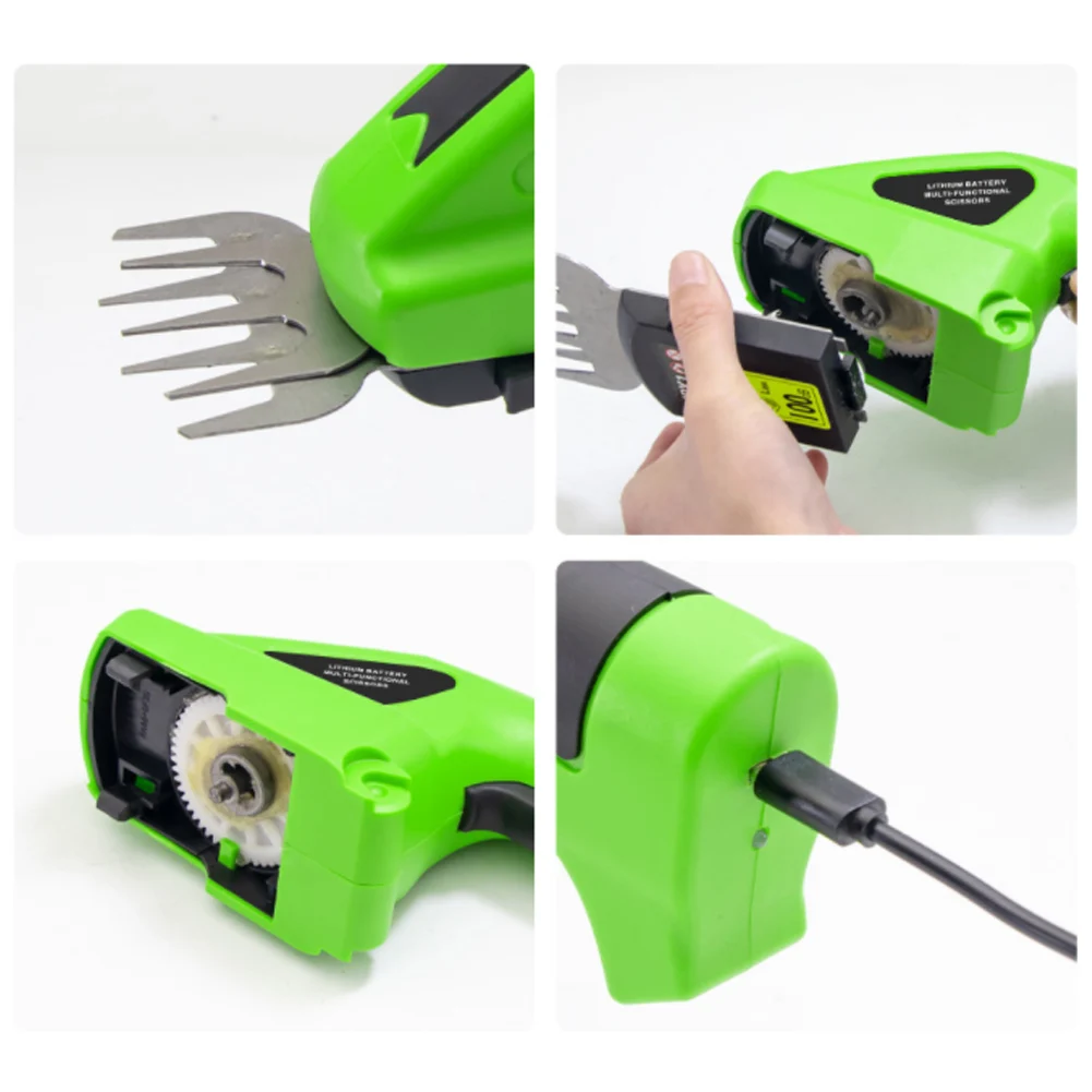 2 In 1 Electric Hedge Trimmer 3.6V Cordless Hedge Cutter Portable One-handed Grass Trimmer Garden Weeding Shear Pruning Mower