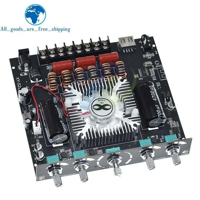 Correa XY-T220H Bluetooth-Audioverstärker-Modul – 220 W X 2, TPA3251-Chip, Zweikanal-Stereo, Höhen- Und Tiefenregelung, Mit Gehäuse