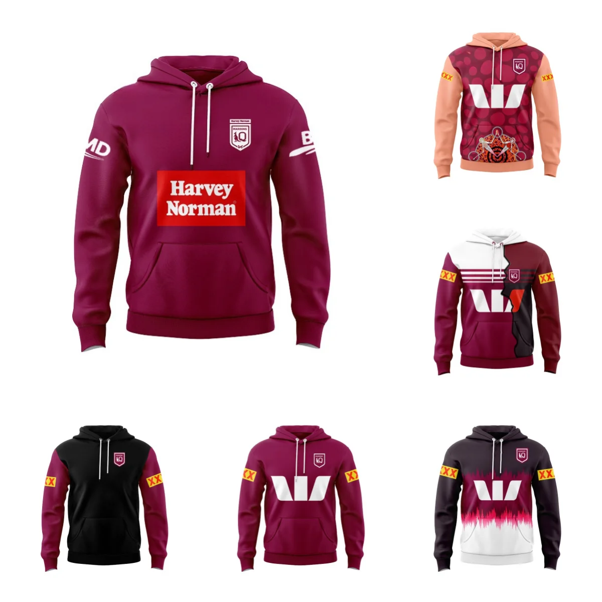 

HOODIE Queensland Maroons State Of Origin 2024 Training Tee(Custom name and number )