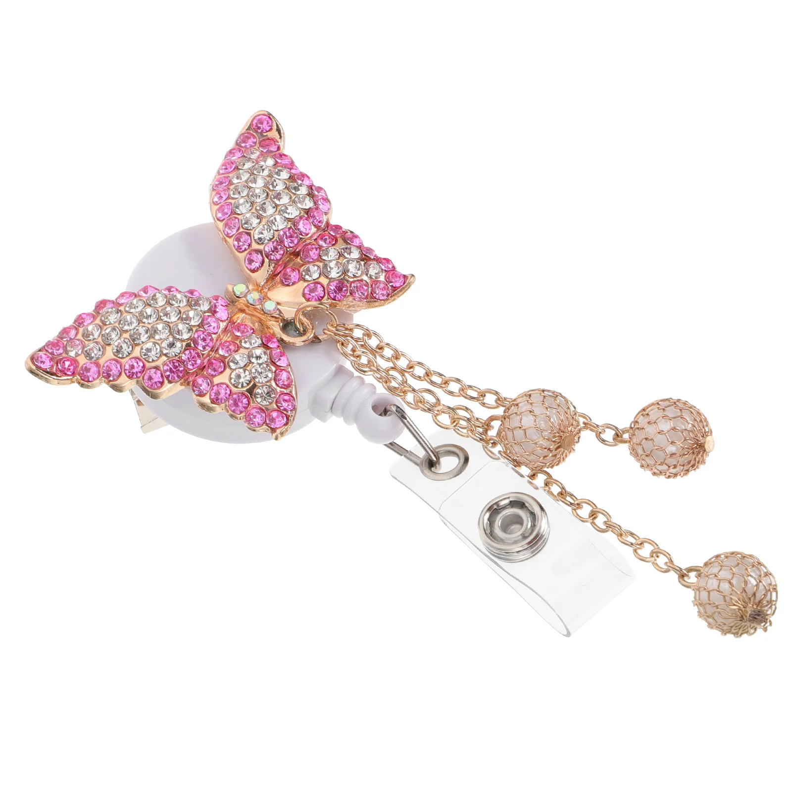 

1Pcs Butterfly Id Cards Clip Strong Metal Badge Holder for Office Nurses Students Staff Portable Elegant Style Work Badge