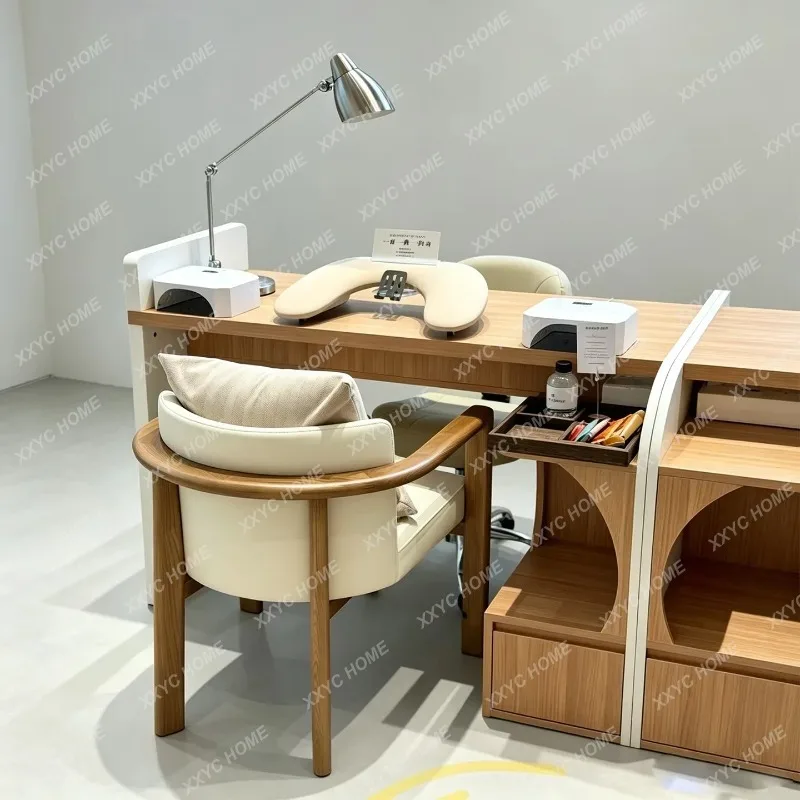 XX Brown Storage Nail Salon Tables Modern Drawers Korean Luxury Vanity Makeup Desks  Mesa Manicura Beauty Salon Furn