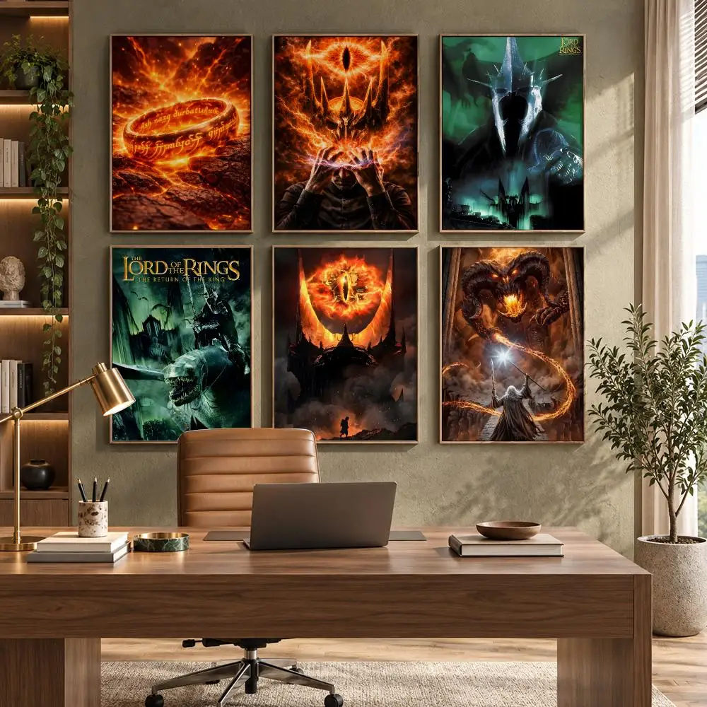 The Lord of the Rings Fantasy Movie Poster HD Waterproof Wall Decal for Study, Living Room & Garage, DIY Great Gift for Fans