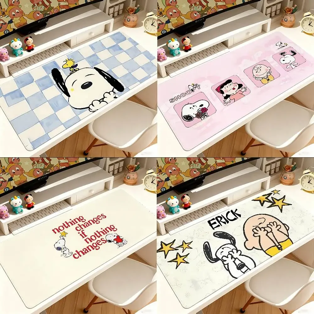 S-Snoopy Mouse Pad Computer Mat Deskpad Laptop Keyboard Mat Office Large Landscape Mousepad