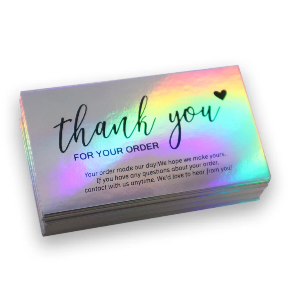 20/50/100pcs Laser Thank You Card Flower Cake Business Gift Packaging Decor Card Postcard Greeting Card Festival Party Supplies