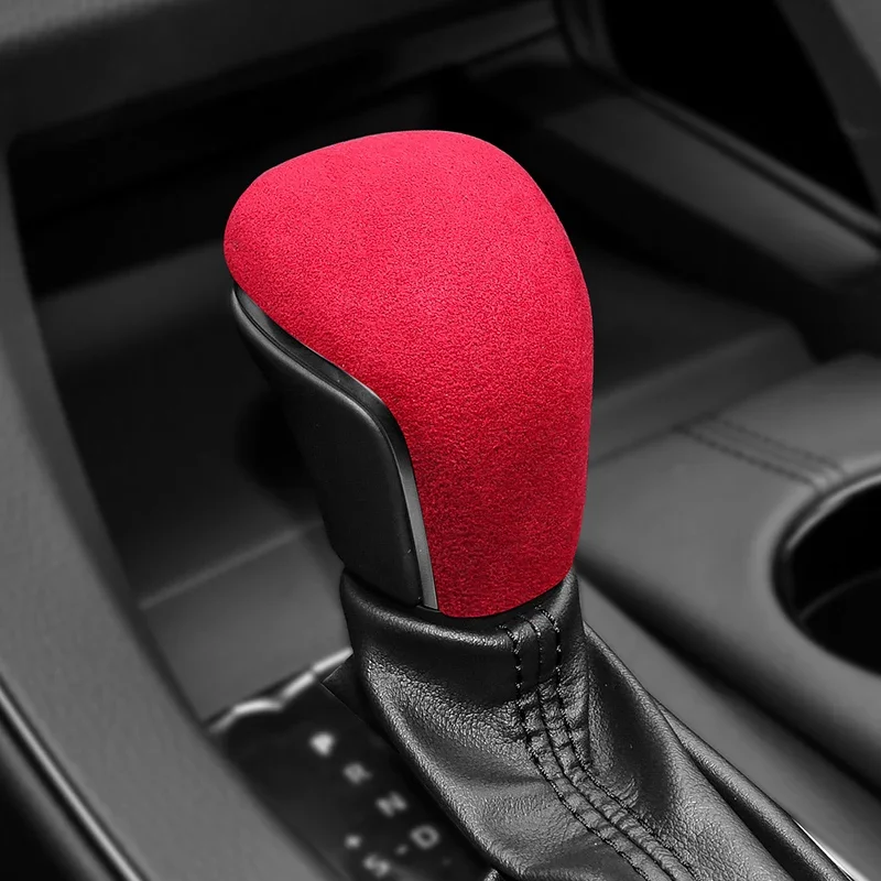 Top Suede Car Gear Stick Shift Knob Shifter Cover Adhesive Sheath Shell For Toyota Camry Avalon 2019 2020 2021 2022 2023 2024