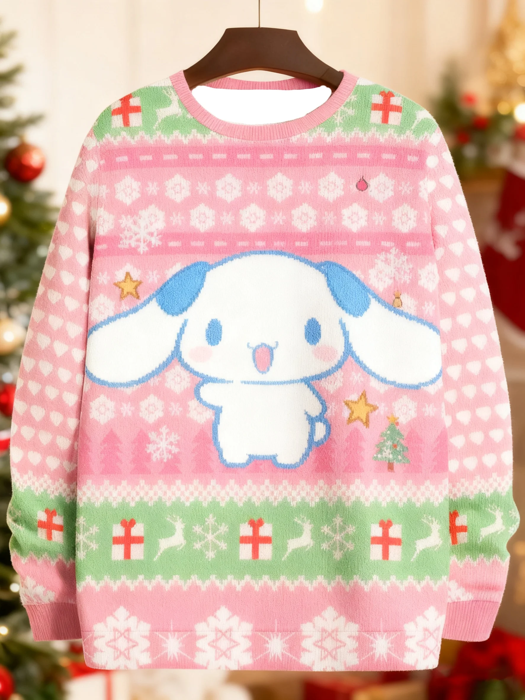 سينامورول الكرتون سترة قبيحة الرجال المرأة ثلاثية الأبعاد سترة سانريو لطيف القبيح عيد الميلاد سترة أنيمي هدايا عيد الميلاد سترة عيد الميلاد