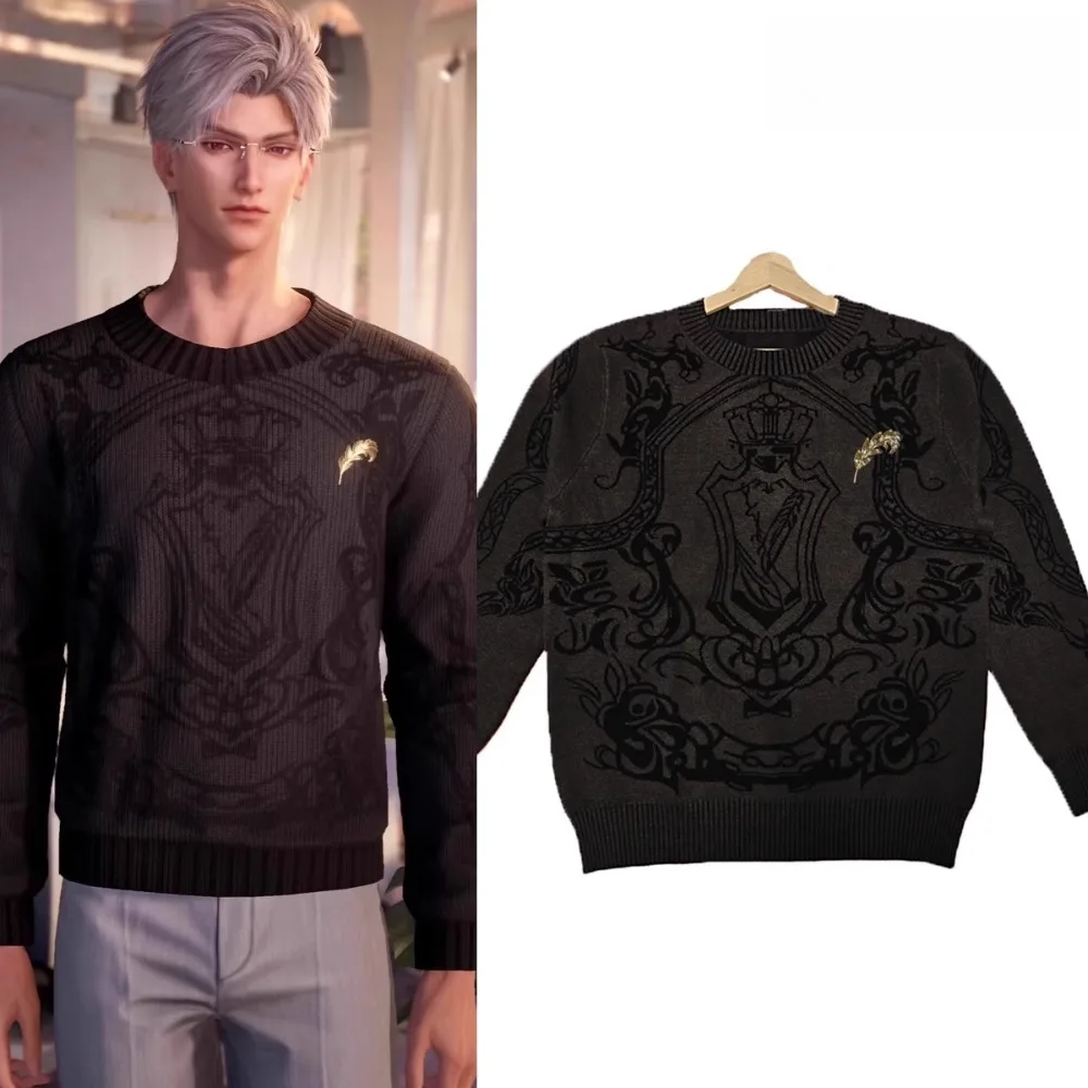 

Свитер Sylus Love And Deepspace, костюм для косплея, свитер унисекс для взрослых, повседневный топ с длинными рукавами, пуловер, топ シン 진 복, платье на Хэллоуин