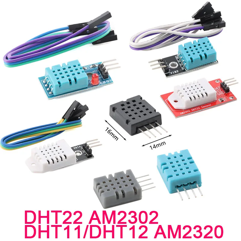 DHT22 AM2302 DHT11/DHT12 AM2320 Digital Temperature Humidity Sensor Module Board For Arduino Ultra-low Power High Precision 4pin