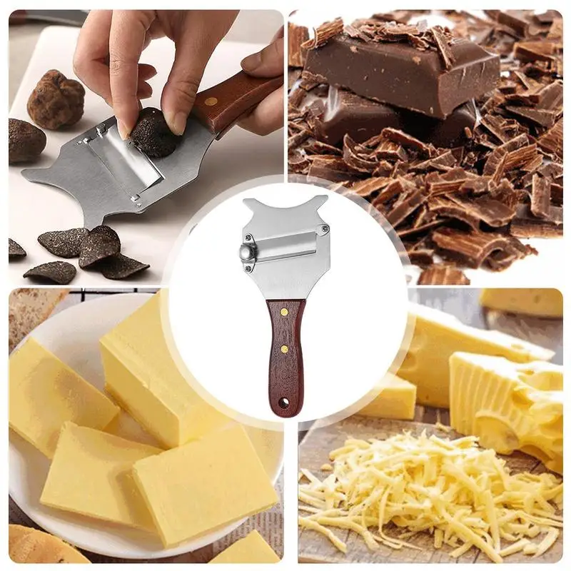 Truffle Slicer Stainless Steel Multi-purpose Cheese Chocolate Truffle Shaver Cutter Grater With Wood Handle Kitchen Accessories