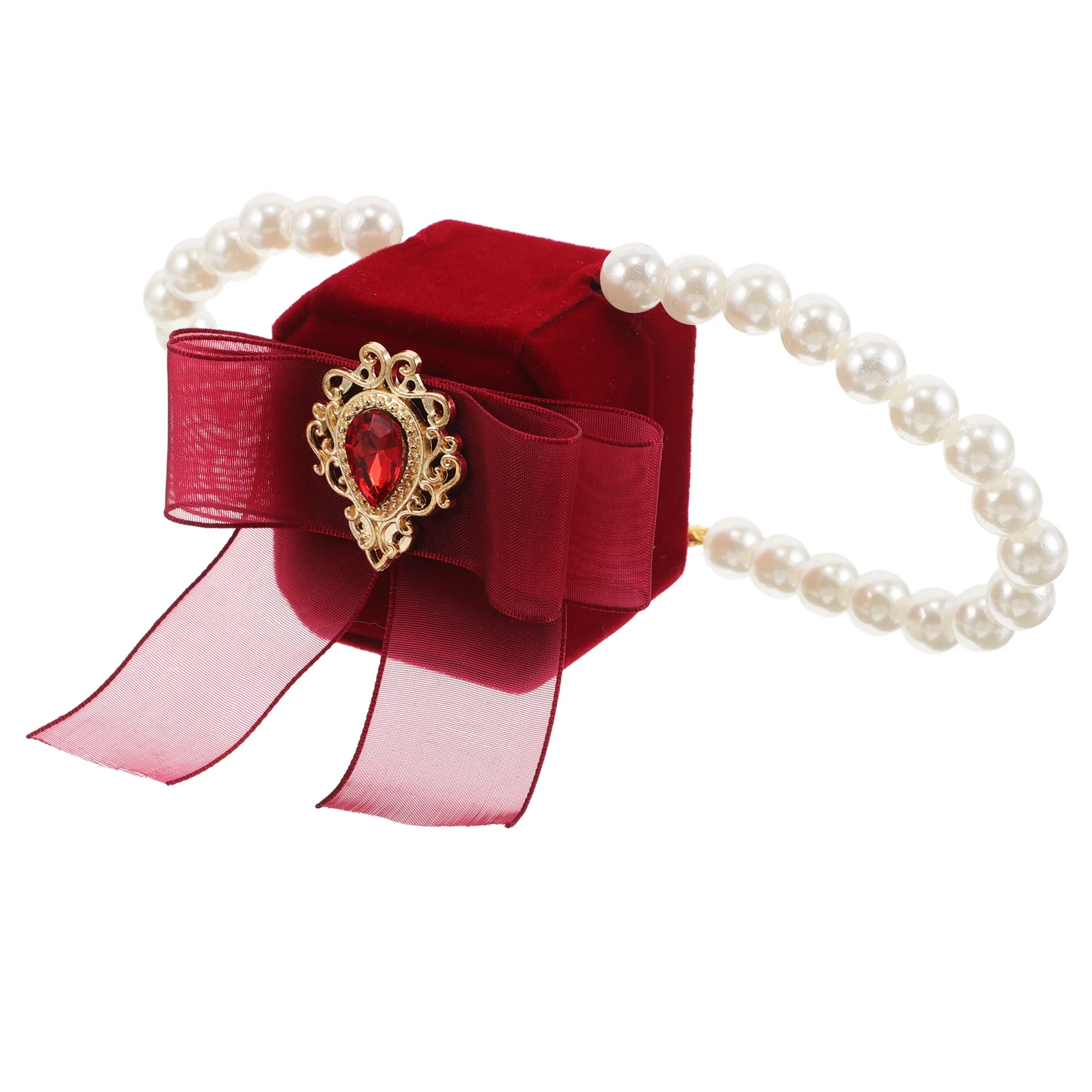 

Dog Necklace Collar with Ring Holder for Wedding Ceremony Pet Pendant Minimalist Stylish Secure Fit Small Dog Formal Wear