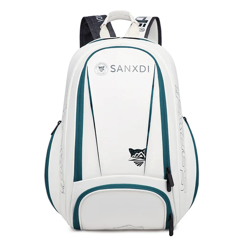 

40L Tennis Bag Men's and Women's Tennis Badminton Pu Sports Backpack Independent Shoe Storage Racquet Bag Large Capacity