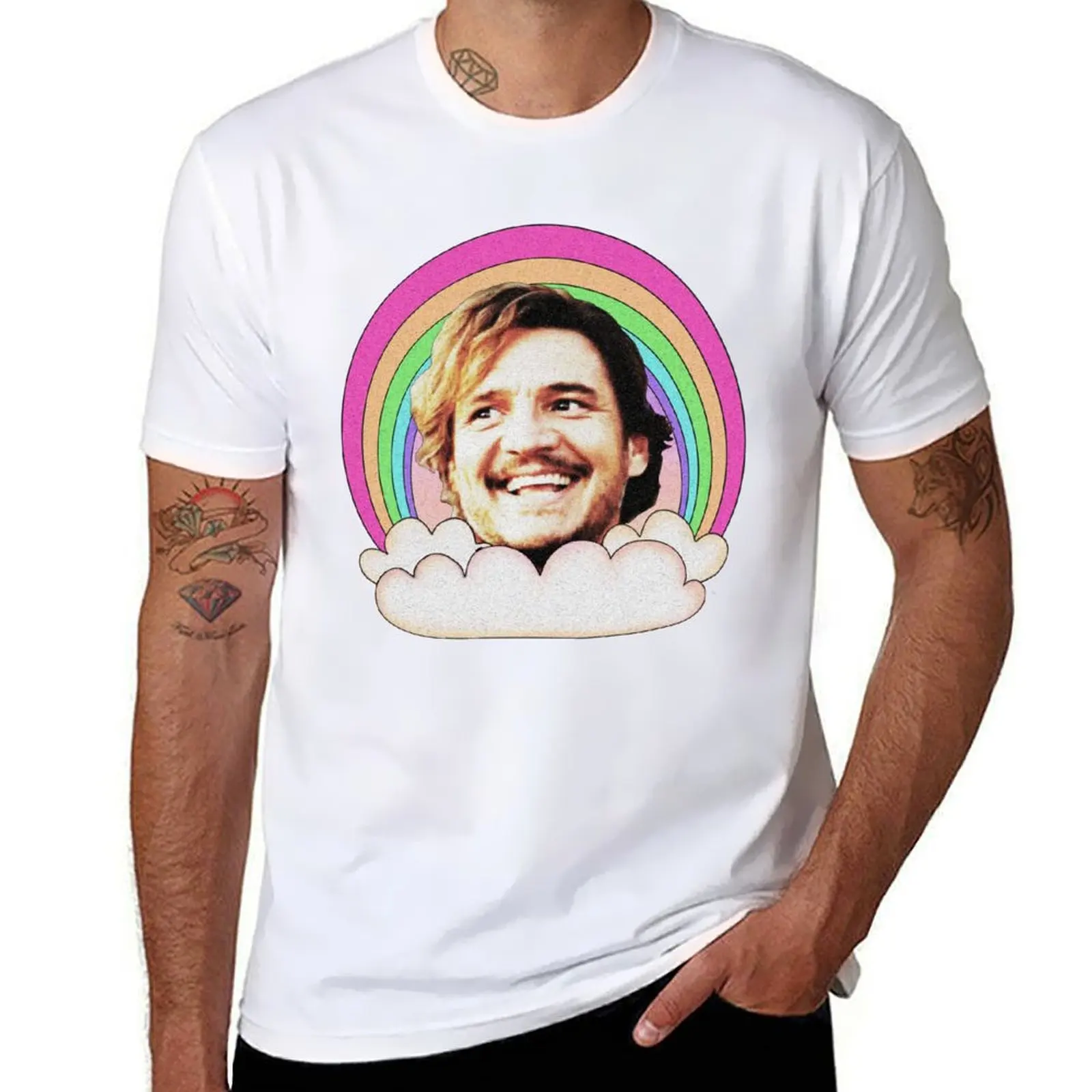 

happy pedro pascal T-Shirt Anime t-shirt topping oversize t-shirts man outfits for men