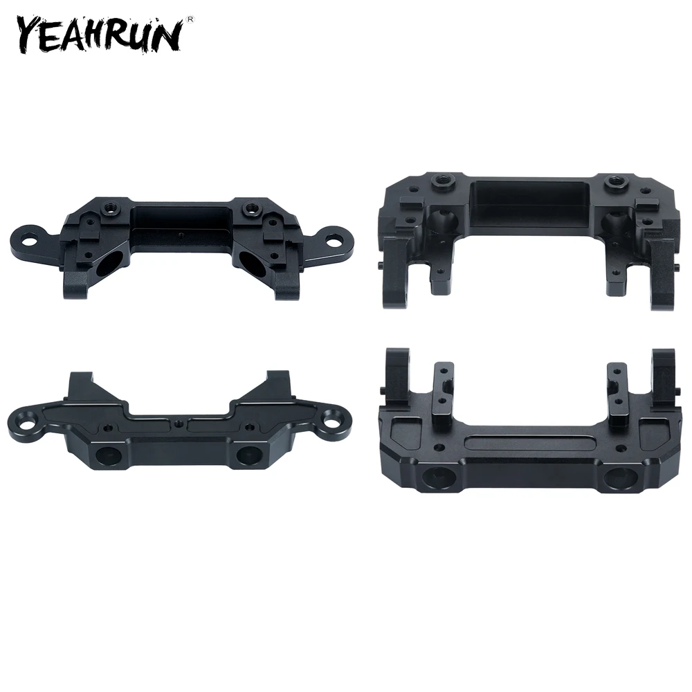 

YEAHRUN Black Aluminum Alloy Front/Rear Bumper Mounts for Axial SCX6 AXI05000 JLU 1/6 RC Crawler Car DIY Parts