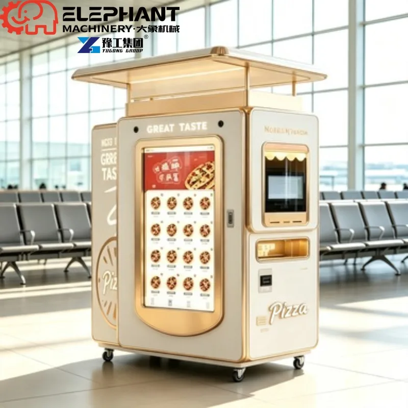 Custom Logo Shell Pizza Vending Machine 3rd Gen Fast Baking Pizza Vending Machine For Children Playground Movie Theater
