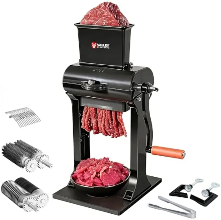 Meat Tenderizer 2 In 1 Commercial Manual Machine Jerky Slicer Stainless Steel Tenderizing Blade Cuber Heavy Duty Aluminum Constr