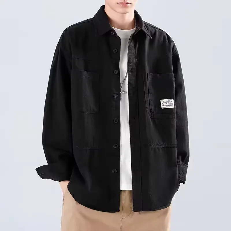 2025 New American Casual Long Sve irt Men's Spring Autumn Workwear Wear Resistant Dirt Proof Workwear Jaet