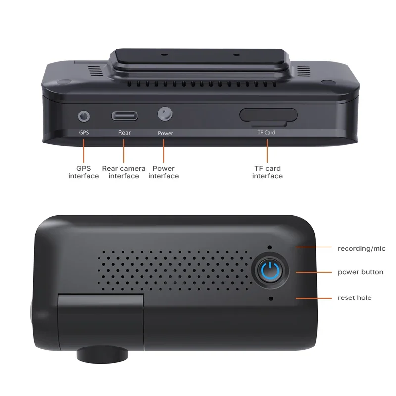 2 Lens WIFI Dashcam Touch 4K 24 Hours Parking Monitor With GPS Mirror WIFI 2 Channels Dash Cam